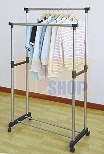 Pole Cloth Rack Double Pole Cloth Rack - 4 feet - Adjustable