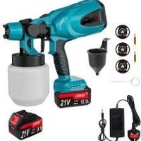 Cordless Paint HVLP Sprayer- High Pressure Airless Spray Gun - 1 Battery